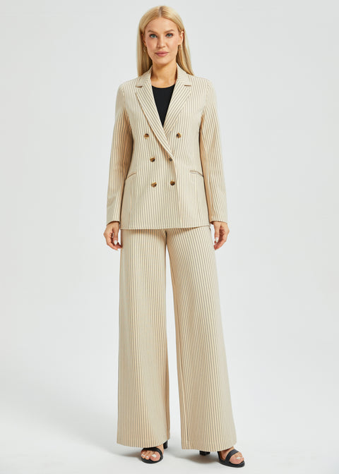 Classic High-Waist DPYP Dress Pant Yoga Pants | Wide (Ivory Black Pin Betabrand Classic High-Waist DPYP Dress Pant Yoga Pants | Wide (Ivory Black Pin Betabrand