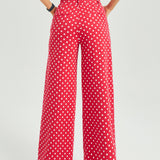 Classic High-Waist DPYP™ Dress Pant Yoga Pants | Wide (Red White Dot)