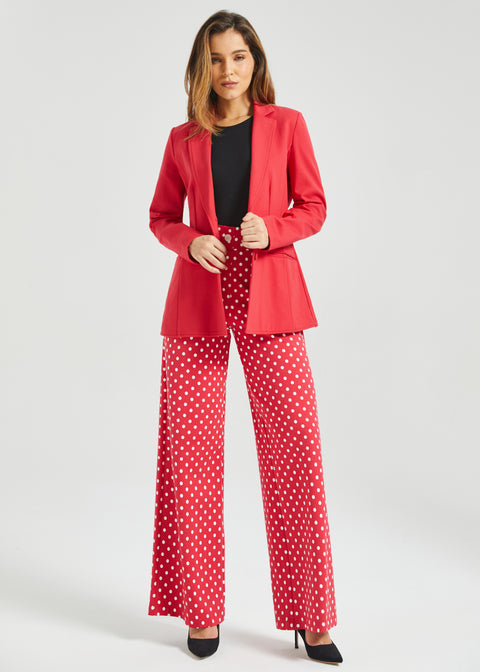 Classic High-Waist DPYP™ Dress Pant Yoga Pants | Wide (Red White Dot)