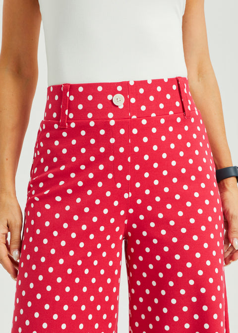 Classic High-Waist DPYP™ Dress Pant Yoga Pants | Wide (Red White Dot)
