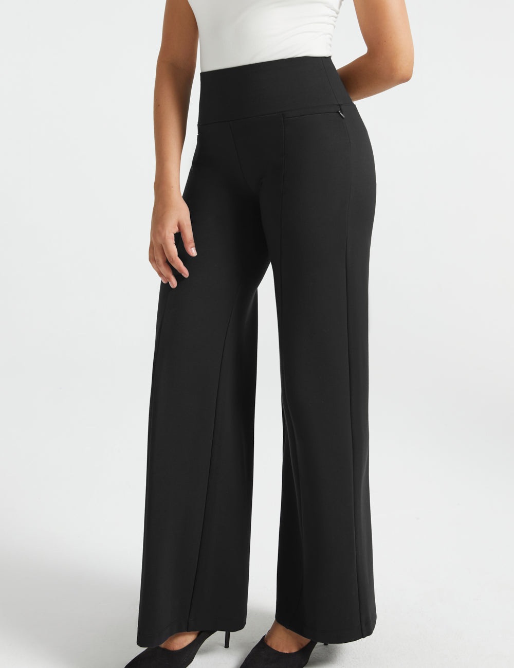 Power Down DPYP™ Dress Pant Yoga Pants | Wide (Black)