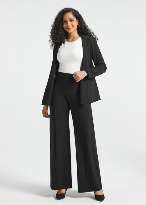 Power Down DPYP™ Dress Pant Yoga Pants | Wide (Black)