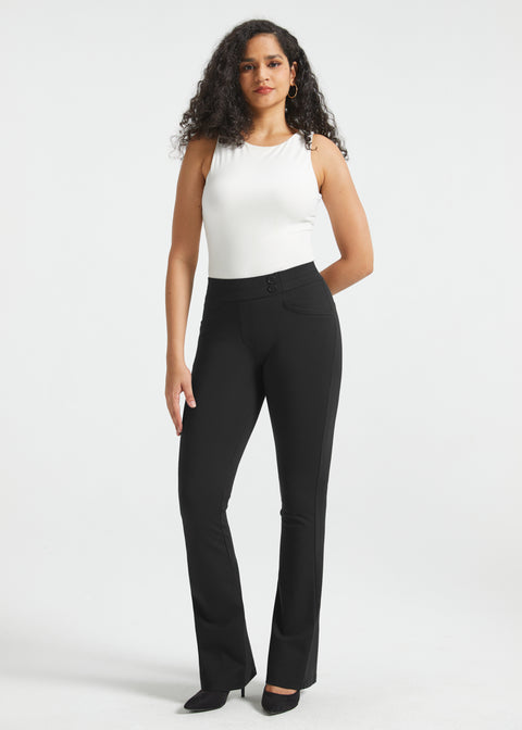 Continental Pocket DPYP™ Dress Pant Yoga Pants | Bootcut (Black)