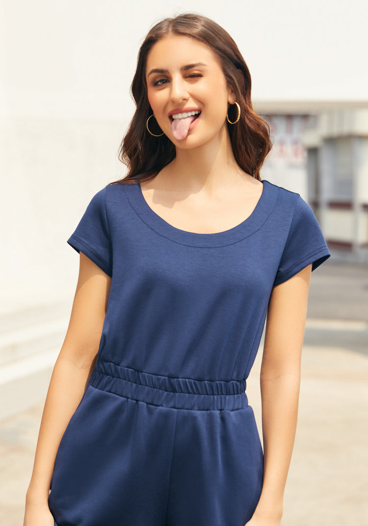 AirFlex Short Sleeve Jumpsuit (Navy)
