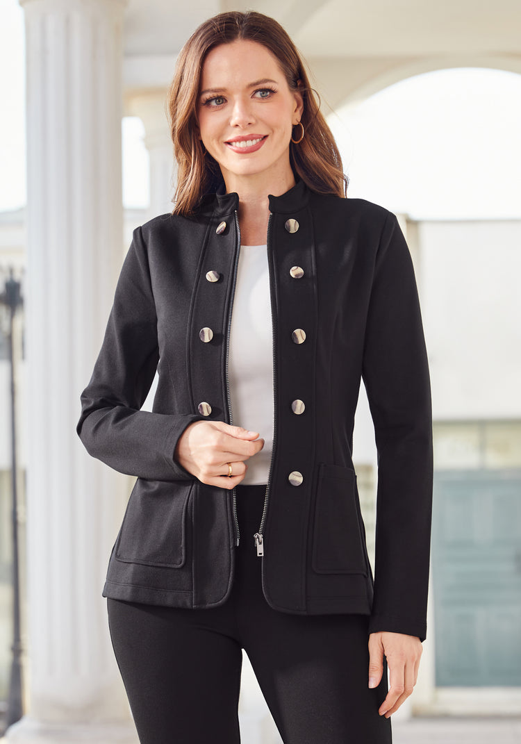 Military Zip Jacket (Black)