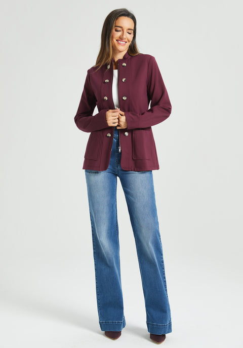 ⏰ PRESALE | Military Zip Jacket (Burgundy)