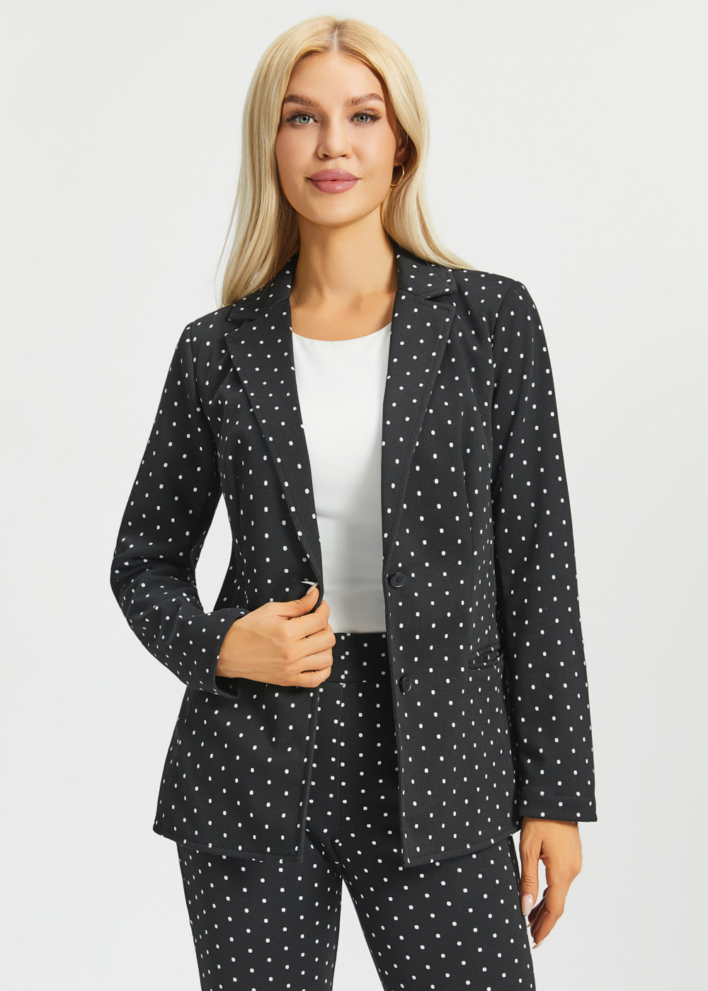 Classic Blazer | Knit Jacquard (Black Ivory Dot) - Final Sale