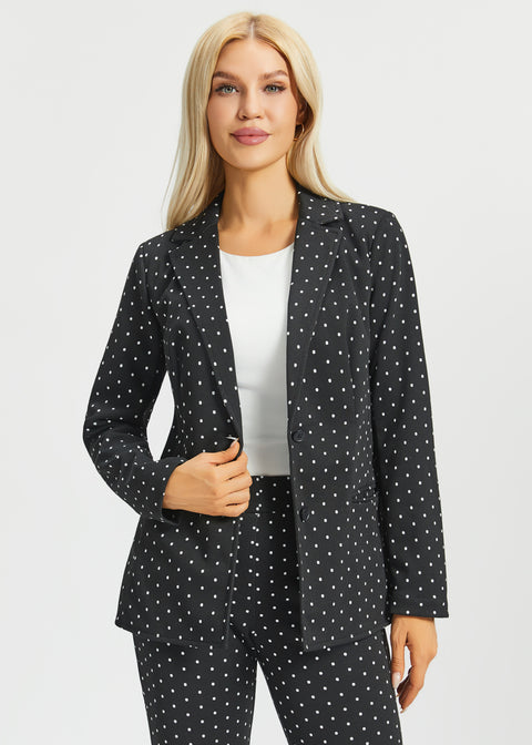 Classic Blazer | Knit Jacquard (Black Ivory Dot)