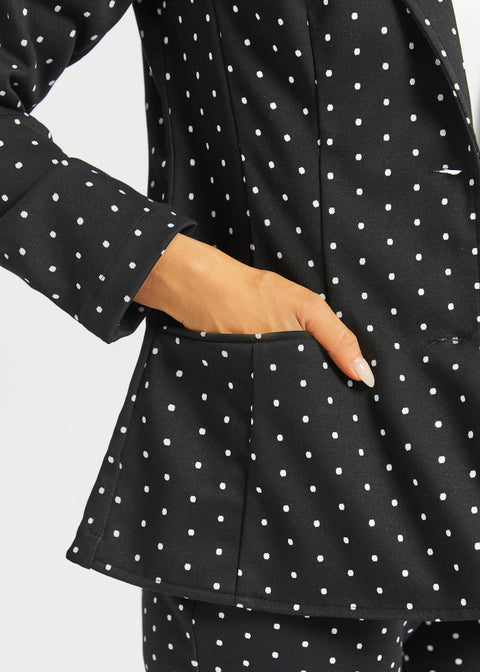Classic Blazer | Knit Jacquard (Black Ivory Dot)