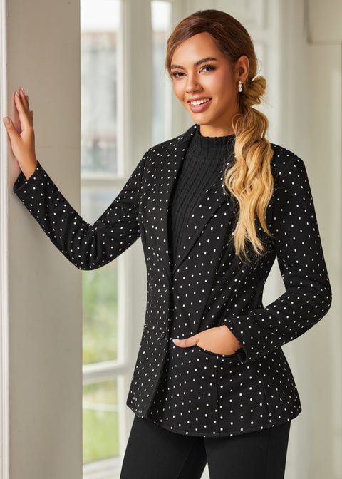 Classic Blazer | Knit Jacquard (Black Ivory Dot)
