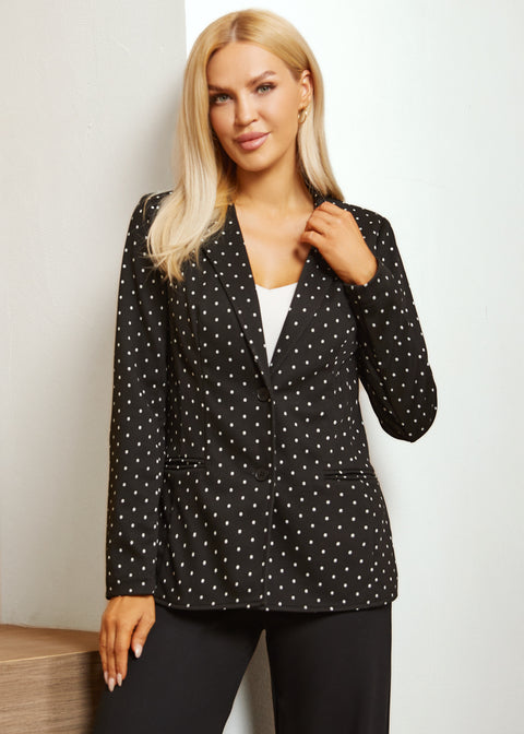 Classic Blazer | Knit Jacquard (Black Ivory Dot)