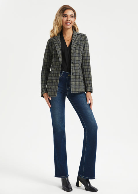 Classic Blazer | Knit Jacquard (Charcoal Plaid)