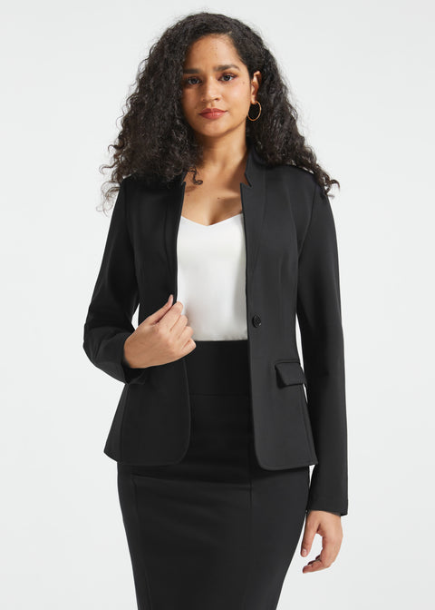 All-Day Blazer | Stretch Ponte (Black)