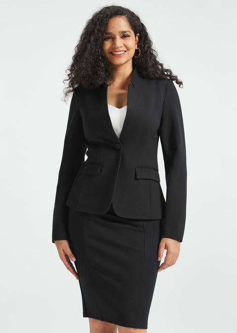 All-Day Blazer | Stretch Ponte (Black)