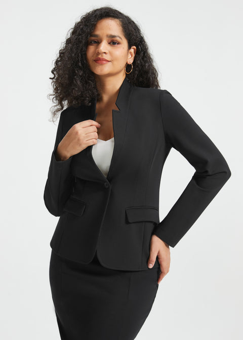 All-Day Blazer | Stretch Ponte (Black)