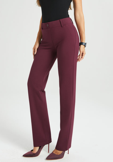 ⏰ PRESALE | Classic Dress Pant Yoga Pant | Straight (Burgundy)
