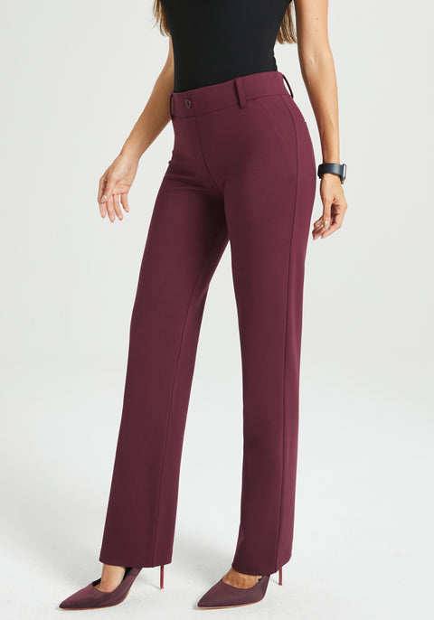 ⏰ PRESALE | Classic Dress Pant Yoga Pant | Straight (Burgundy)