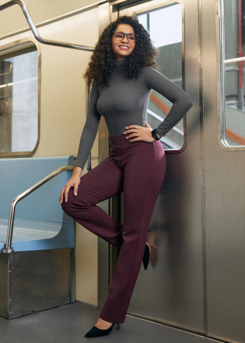 Classic DPYP™ Dress Pant Yoga Pant | Straight (Burgundy)