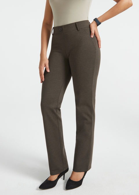 PRESALE ⏰ Classic DPYP™ Dress Pant Yoga Pants | Straight (Heather Brown)