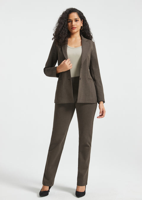 PRESALE ⏰ Classic DPYP™ Dress Pant Yoga Pants | Straight (Heather Brown)
