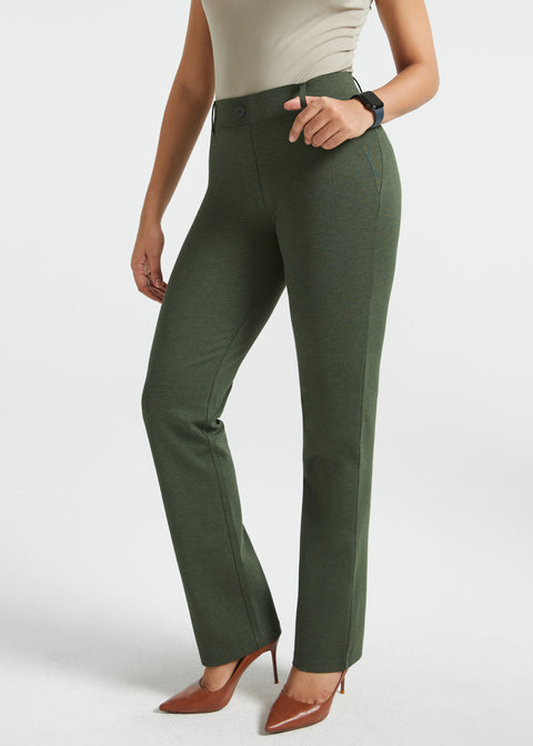 PRESALE ⏰ Classic DPYP™ Dress Pant Yoga Pants | Straight (Heather Olive)