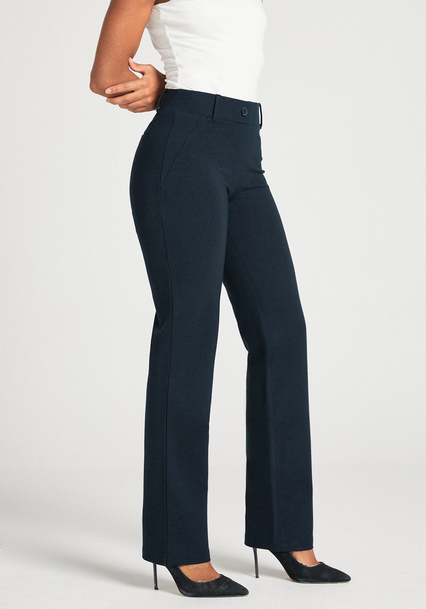 美品☆ Phenix Basic Style Pants Classic Dress Pant Yoga Pant | Straight (Navy) | Betabrand