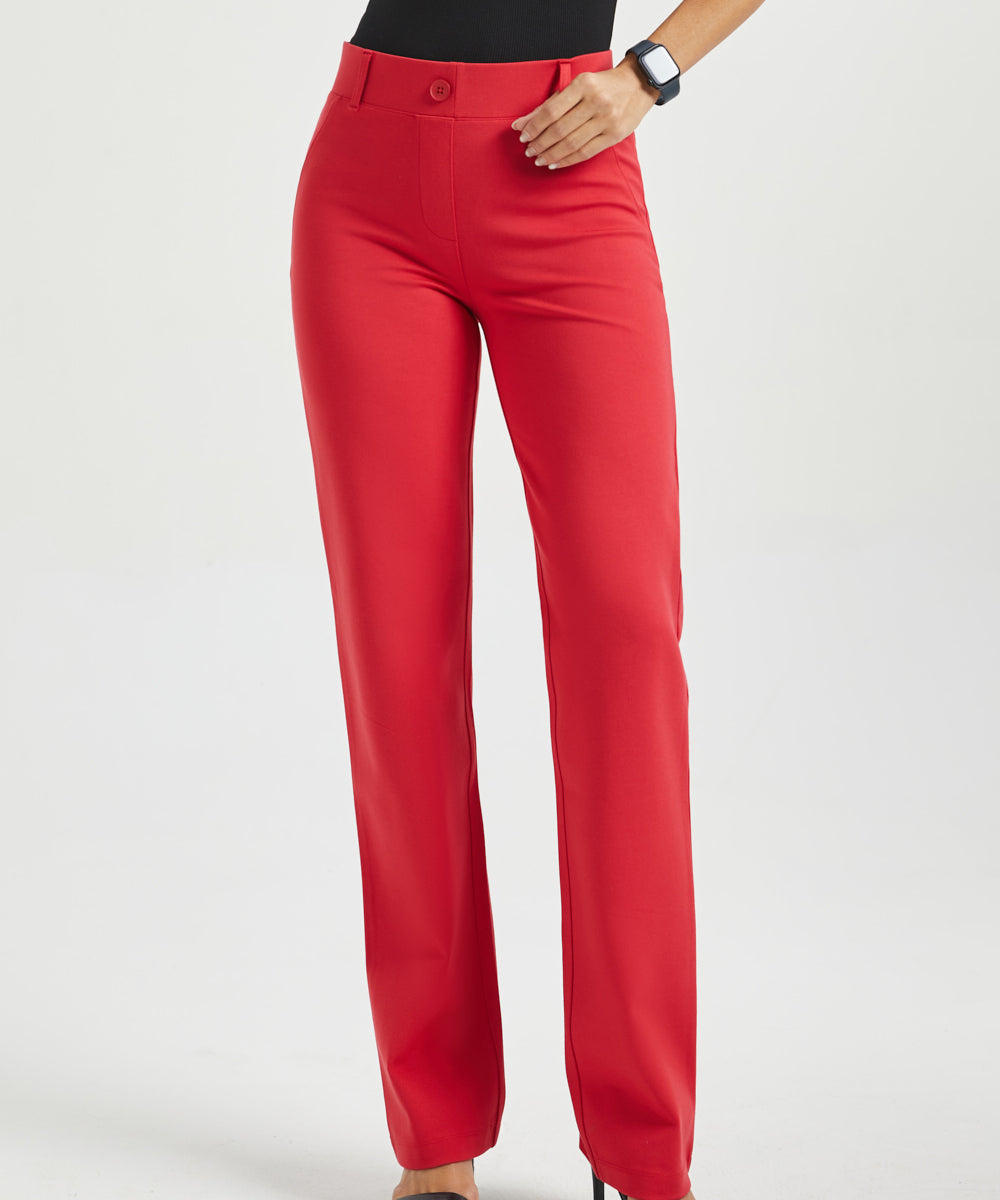 Classic DPYP™ Dress Pant Yoga Pants | Straight (Red)