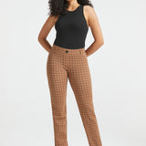 7-Pocket DPYP™ Dress Pant Yoga Pants | Straight (Camel Mini Houndstooth)