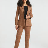 7-Pocket DPYP™ Dress Pant Yoga Pants | Straight (Camel Mini Houndstooth)