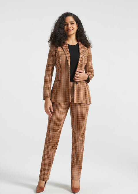 PRESALE ⏰ 7-Pocket DPYP™ Dress Pant Yoga Pants | Straight (Camel Mini Houndstooth)