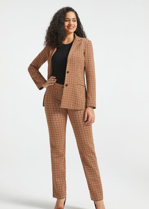 PRESALE ⏰ 7-Pocket DPYP™ Dress Pant Yoga Pants | Straight (Camel Mini Houndstooth)