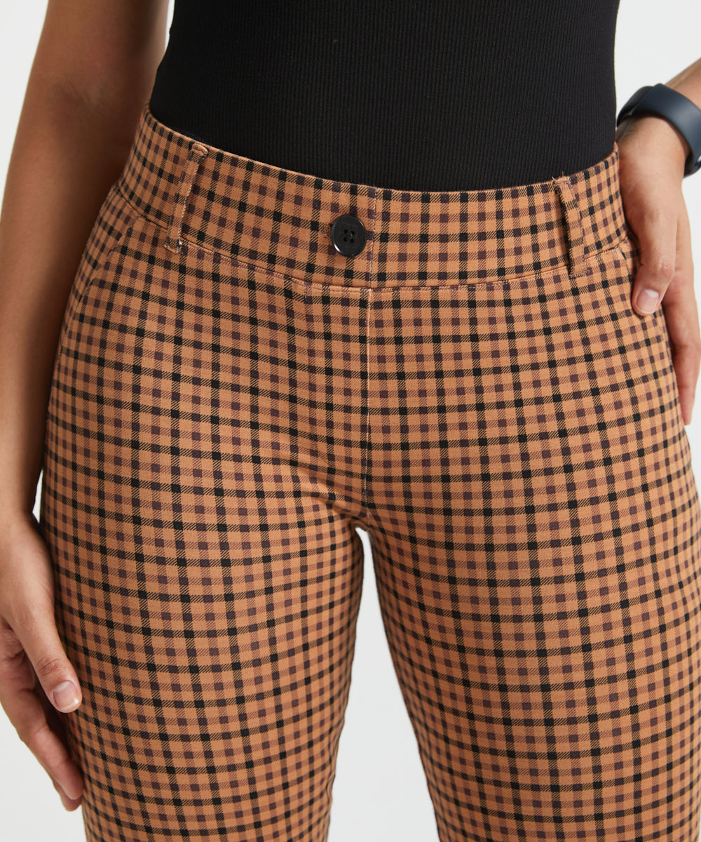 7-Pocket DPYP™ Dress Pant Yoga Pants | Straight (Camel Mini Houndstooth)