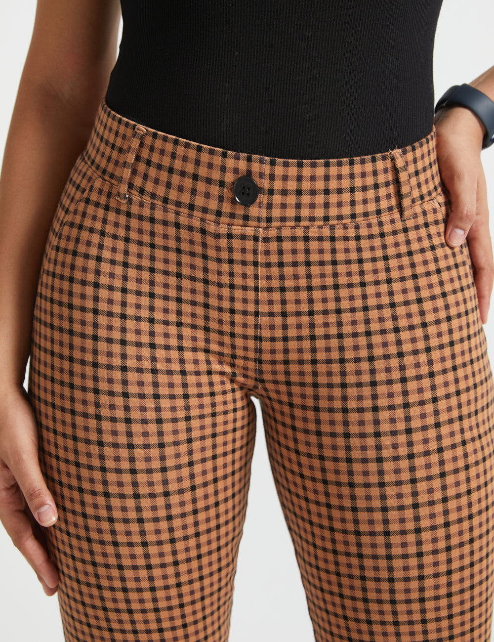 7-Pocket DPYP™ Dress Pant Yoga Pants | Straight (Camel Mini Houndstooth)