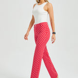 Classic DPYP™ Dress Pant Yoga Pant | Straight (Red White Dot)