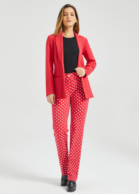 Classic DPYP™ Dress Pant Yoga Pant | Straight (Red White Dot)