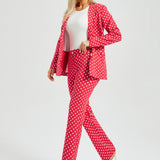Classic DPYP™ Dress Pant Yoga Pant | Straight (Red White Dot)