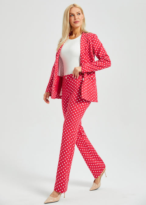 PRESALE ⏰ Classic DPYP™ Dress Pant Yoga Pant | Straight (Red White Dot)