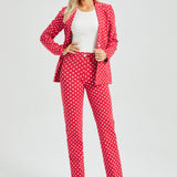 Classic DPYP™ Dress Pant Yoga Pant | Straight (Red White Dot)
