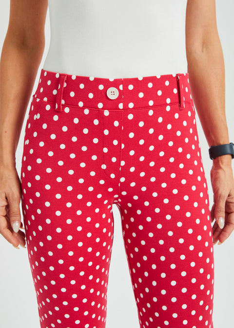 Classic DPYP™ Dress Pant Yoga Pant | Straight (Red White Dot)