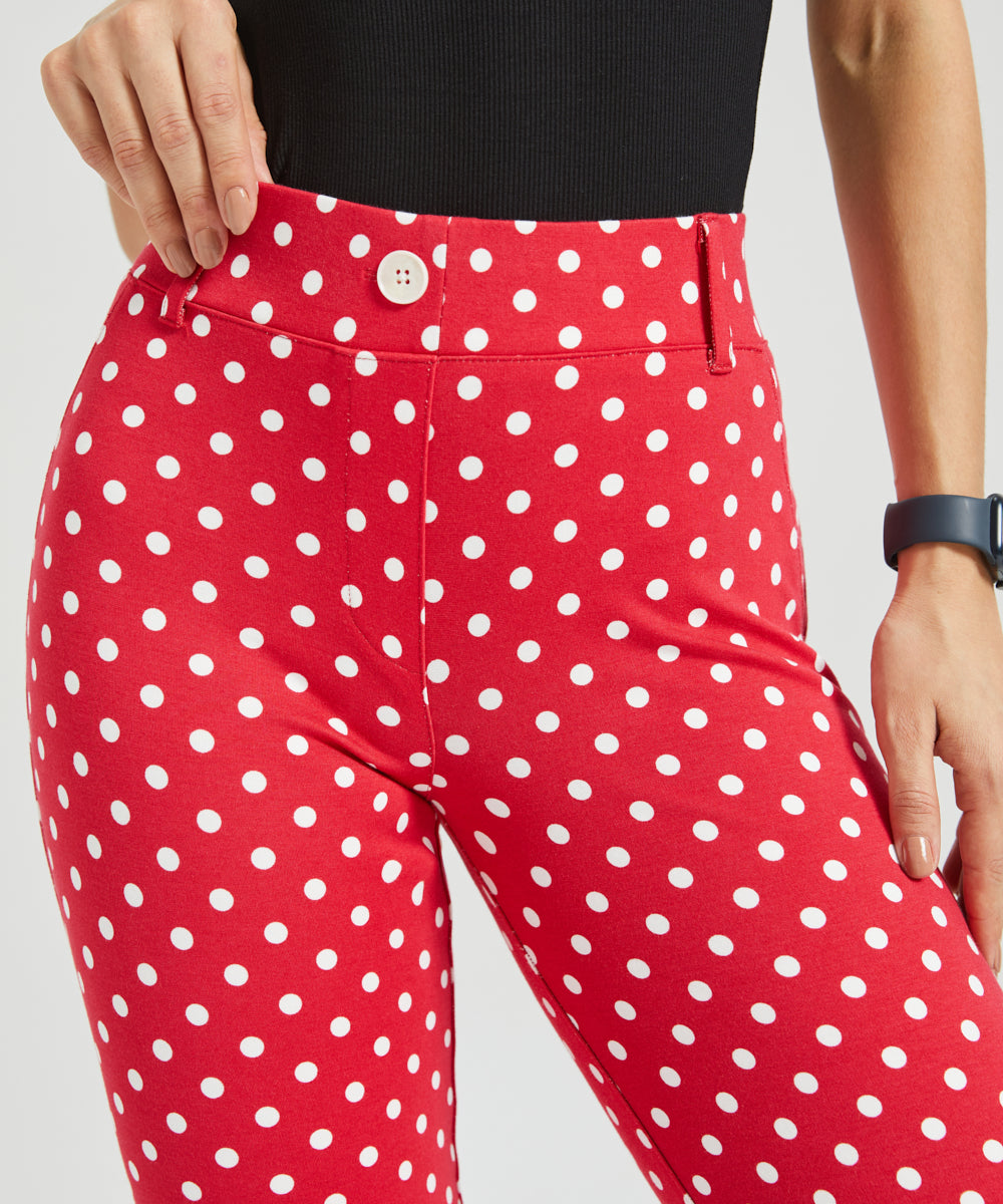 Classic DPYP™ Dress Pant Yoga Pant | Straight (Red White Dot)