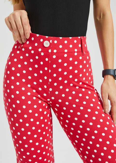 Classic DPYP™ Dress Pant Yoga Pant | Straight (Red White Dot)