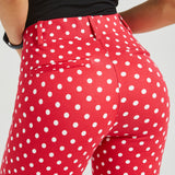 Classic DPYP™ Dress Pant Yoga Pant | Straight (Red White Dot)