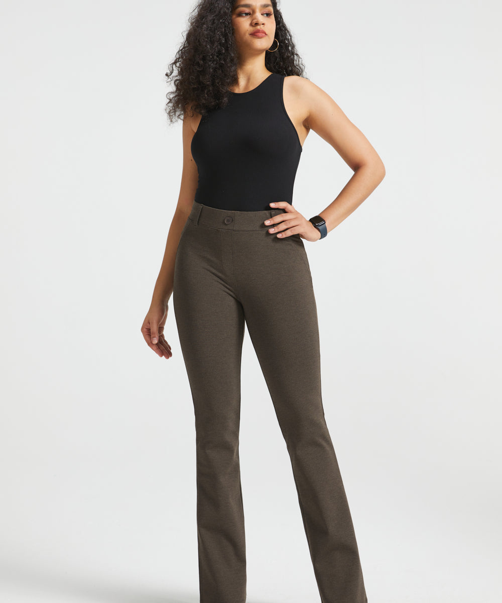 PRESALE ⏰ Classic DPYP™ Dress Pant Yoga Pants | Bootcut (Heather Brown)