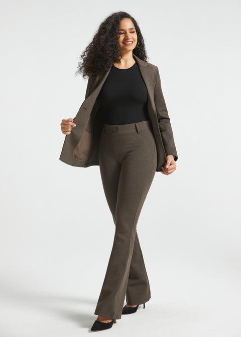 PRESALE ⏰ Classic DPYP™ Dress Pant Yoga Pants | Bootcut (Heather Brown)