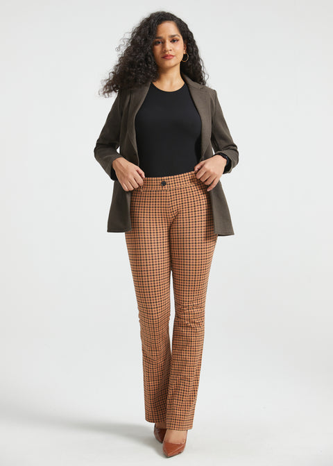 PRESALE ⏰ Classic DPYP™ Dress Pant Yoga Pant | Bootcut (Camel Mini Houndstooth)