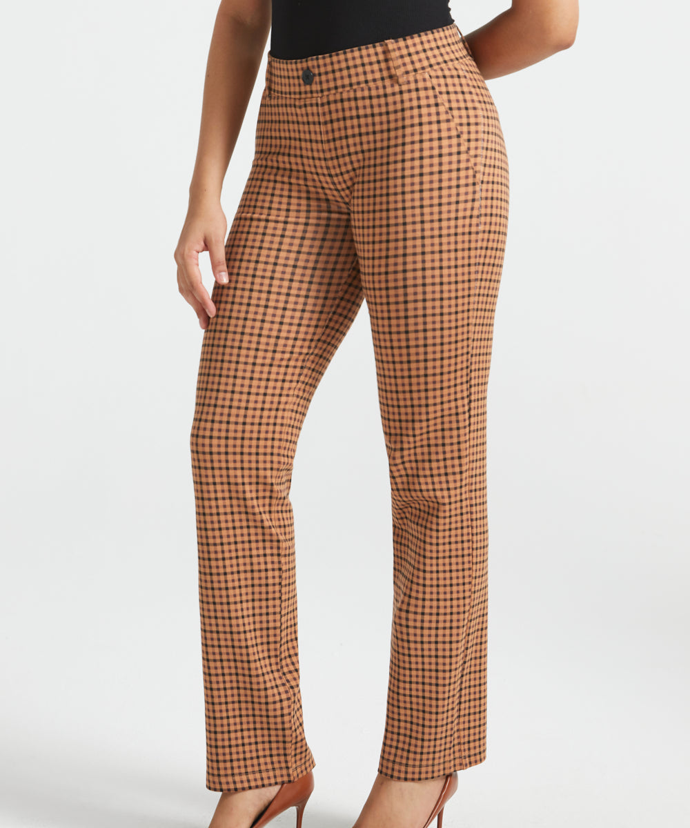 Classic DPYP™ Dress Pant Yoga Pant | Bootcut (Camel Mini Houndstooth)