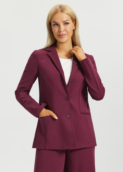 PRESALE ⏰ Classic Blazer | Stretch Ponte (Burgundy)