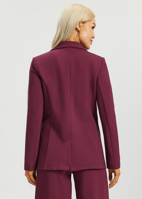 PRESALE ⏰ Classic Blazer | Stretch Ponte (Burgundy)