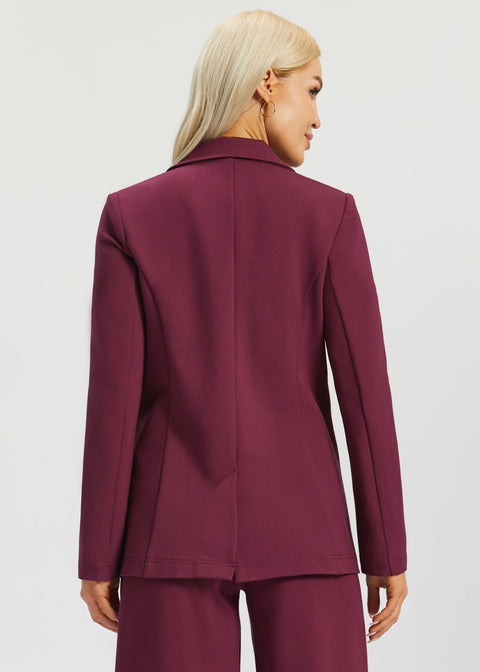 PRESALE ⏰ Classic Blazer | Stretch Ponte (Burgundy)
