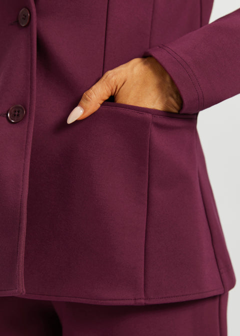 PRESALE ⏰ Classic Blazer | Stretch Ponte (Burgundy)